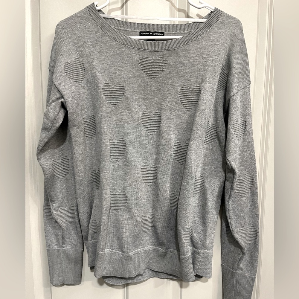 CABLE and GAUGE heart sweater